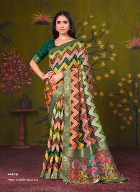 Multi Colour Norita 44900 Rooh By Mahotsav Tussar Silk Sequence Work Designer Saree 44916